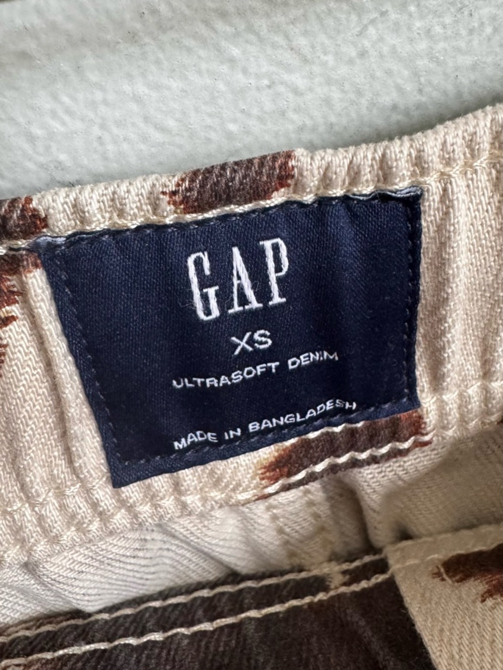 GAP EASY HORSESHOE PONY PRINT - Wide Leg barrel - brown XS NWOT - Picture 5 of 7